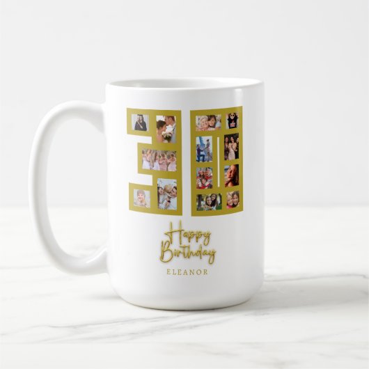 30. Geburtstags-Foto-Collage Kaffeetasse (Links)