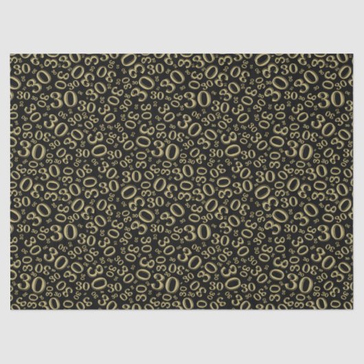 30. Geburtstags-Gold/schwarzes Seidenpapier (Vorderseite)