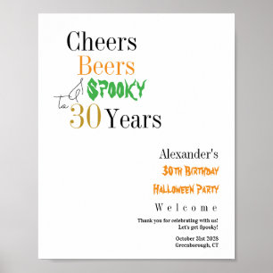 30. Geburtstags Grusel Halloween Party Willkommen Poster