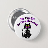 30. Geburtstags-Katzen-Geschenke Button (Vorne & Hinten)