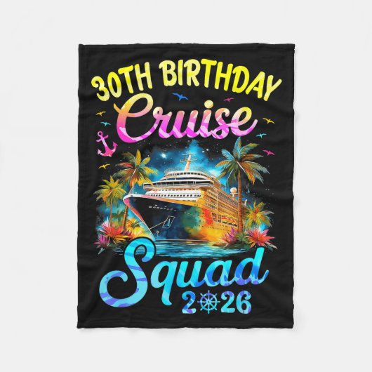 30. Geburtstags-Kreuzfahrt-Squad Cruising Fleecedecke (Vorderseite)