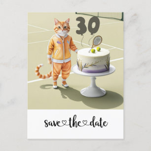 30. Geburtstags-Party der Katze Einladungspostkarte
