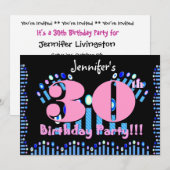 30. Geburtstags-Party Einladungs-Schablone Einladung (Vorne/Hinten)