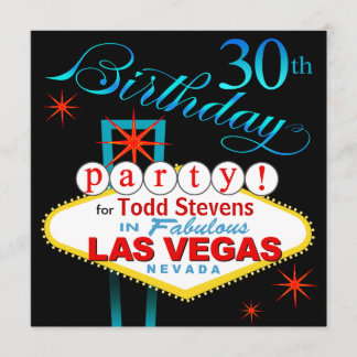 30. Geburtstags-Party Las Vegas Einladung