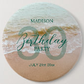 30. Geburtstags-Strandparty Button (Vorderseite)