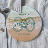 30. Geburtstags-Strandparty Button (Beispiel)