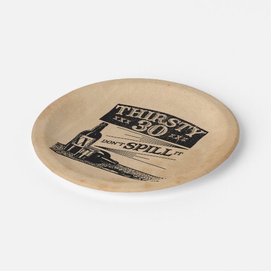 30. Geburtstags-Teller Pappteller (Schrägansicht)