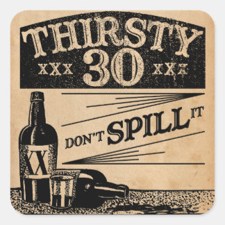 30. Geburtstagsaufkleber Quadratischer Aufkleber