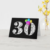 30. Geburtstagsballonblumenstrauß Karte (Gelbe Blume)