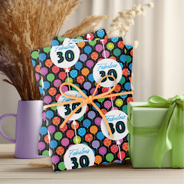 30. Geburtstagsballons Geschenkpapier Set