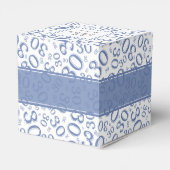 30. Geburtstagsblau/weiß Zufallszahlenmuster Geschenkschachtel (Rückseite)