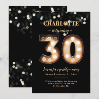 30. Geburtstagseinladung Bright Lights Einladung