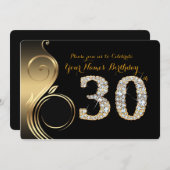 30. Geburtstagseinladung, Nummerndiamant, Foto Einladung (Vorne/Hinten)