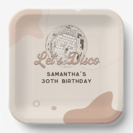 30. Geburtstagsfeier 70er Retro Disco Party Pappteller