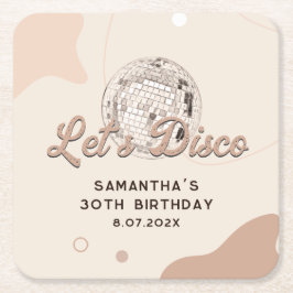 30. Geburtstagsfeier 70er Retro Disco Party Rechteckiger Pappuntersetzer
