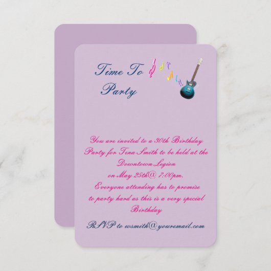 30. Geburtstagsfeier Einladung (Vorne/Hinten)