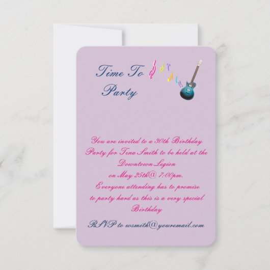 30. Geburtstagsfeier Einladung (Vorderseite)