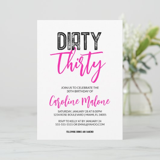 30. Geburtstagsfeier Einladung (Stehend Vorderseite)