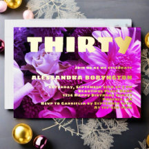 30. Geburtstagsfeier mit rosa lila Blumenstrauß