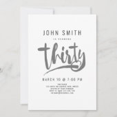 30. Geburtstagsfeier, modern, maskuline Einladung (Vorderseite)