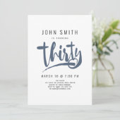 30. Geburtstagsfeier, modern, maskuline Einladung (Stehend Vorderseite)