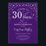 30. Geburtstagsfeier Party Einladung - Silber Lila<br><div class="desc">30. Geburtstag Party Einladung. Elegantes Design mit Imitaten Glitzer silber und lila. Feiert bis 30 Jahre! Nachricht,  wenn Sie weitere Anpassungen benötigen.</div>