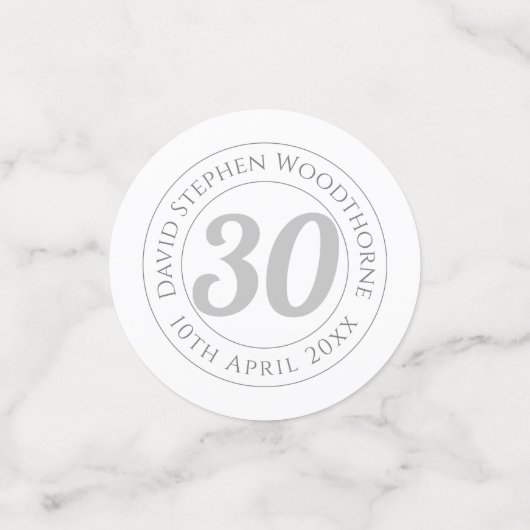 30. Geburtstagsfeier Personalisiert Konfetti (Klein Vorderseite)