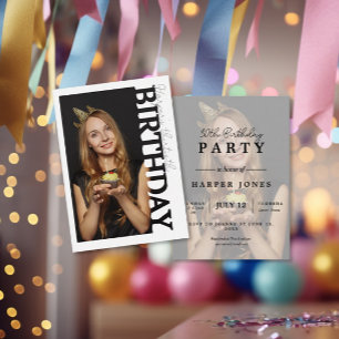 30. Geburtstagsfoto Hochschulparty Begleitkarte