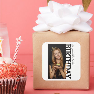30. Geburtstagsfoto Hochschulparty Geschenkidee Quadratischer Aufkleber