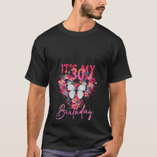 30. Geburtstagsfrau 30 Jahre Schmetterlinge Design T-Shirt