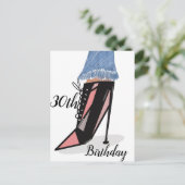 30. Geburtstagsfrau Mode Schöne Postkarte (Stehend Vorderseite)