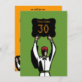 30. Geburtstagsfußball-Party Einladung - Offiziell (Vorne/Hinten)
