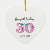30. Geburtstagsgeschenk, personalisierte Keramik Ornament (Vorne)