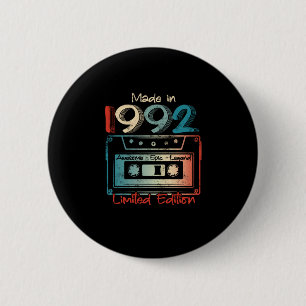 30 Geburtstagsgeschenke Jahr alt 1992 Kassette Button
