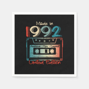 30 Geburtstagsgeschenke Jahr alt 1992 Kassette Serviette