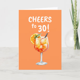 30. Geburtstagskarte Aperol-Inspiration  Karte
