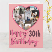 30. Geburtstagskarte für Fotocollage Karte (Gelbe Blume)