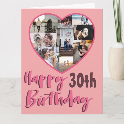 30. Geburtstagskarte für Fotocollage Karte (Vorderseite)