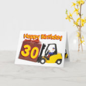 30. Geburtstagskarte mit Gabelstapler Karte (Gelbe Blume)