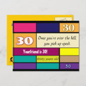 30. Geburtstagskarte Postkarte (Vorne/Hinten)