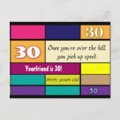 30. Geburtstagskarte Postkarte (Vorderseite)