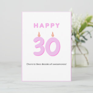 30. Geburtstagskarte Rosa Karte