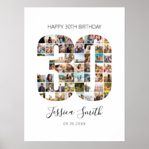 30. Geburtstagskollage Poster