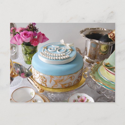 30. Geburtstagskuchen Postkarte. Postkarte (Vorderseite)