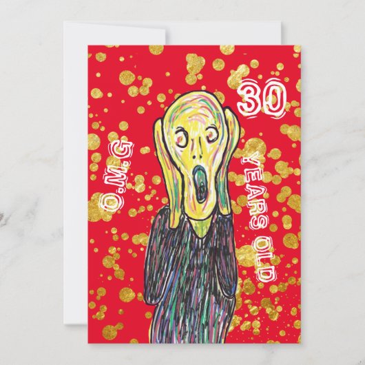30. Geburtstagskünstlerin lädt OMG ein Einladung (Vorderseite)