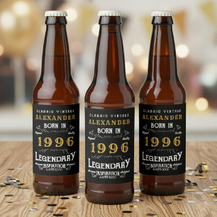 30. Geburtstagslegende Geboren 1996 Vintage Schwar Bierflaschenetikett