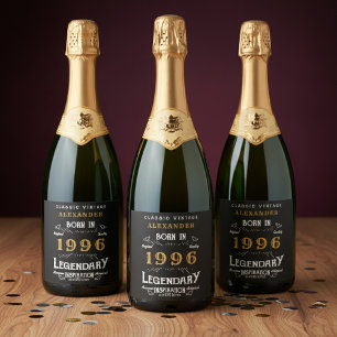 30. Geburtstagslegende Namen einfügen 1996 Vintage Schaumweinetikett