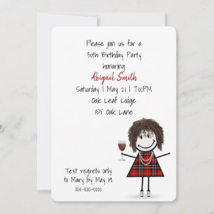 30. Geburtstagsmädchen mit Party Einladung