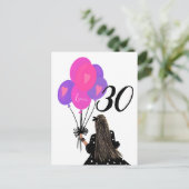 30. Geburtstagsmarine mit Ballon Bunch Postkarte (Stehend Vorderseite)