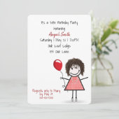 30. Geburtstagsmarine mit Red Balloon Einladung (Stehend Vorderseite)